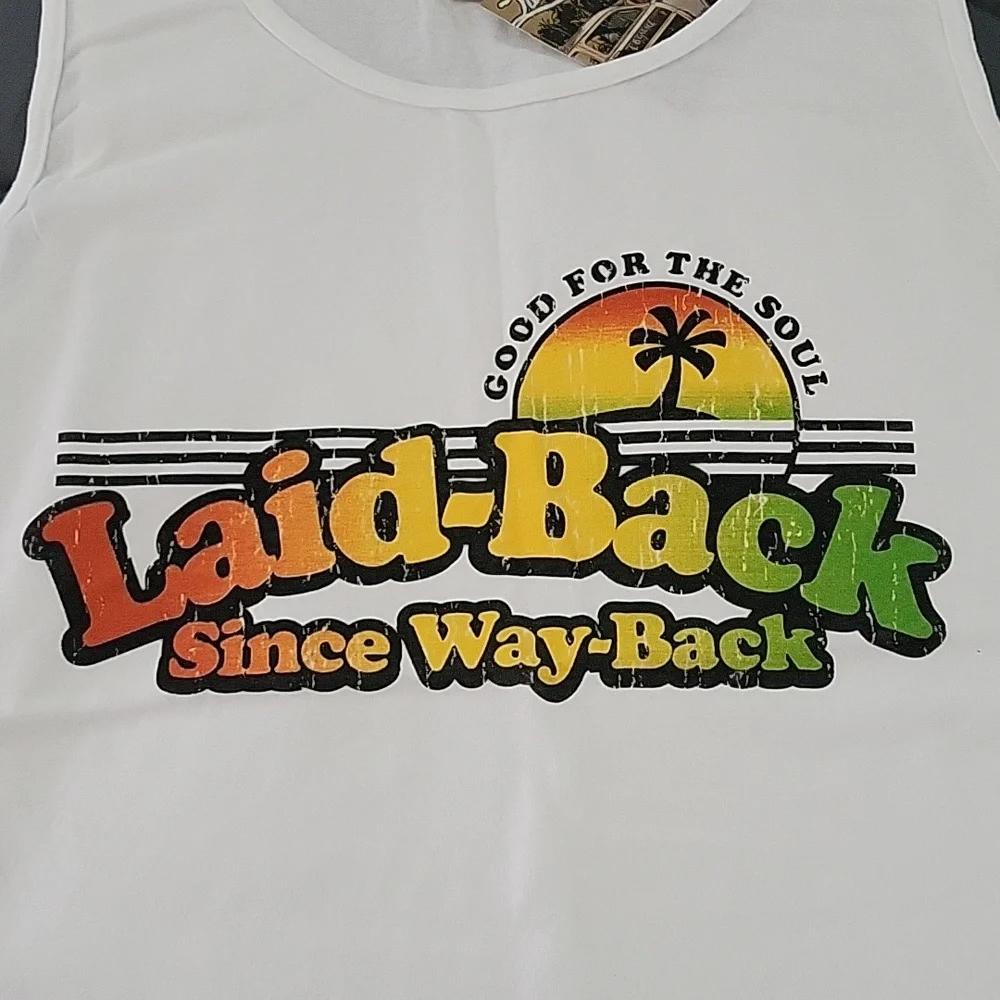 Comfort Colors Laid-back Surf Beach Palm Vacation Preshrunk Tank Top